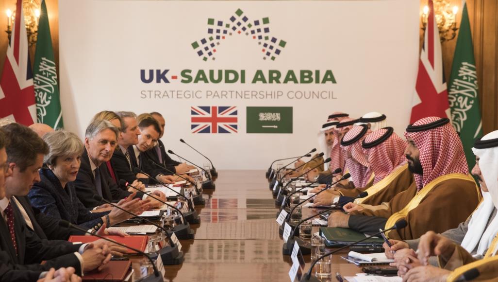 من اجتماع سابق بين مسؤولين سعوديين وبريطانيين لبحث العلاقات الإستراتيجية بين البلدين (غيتي)