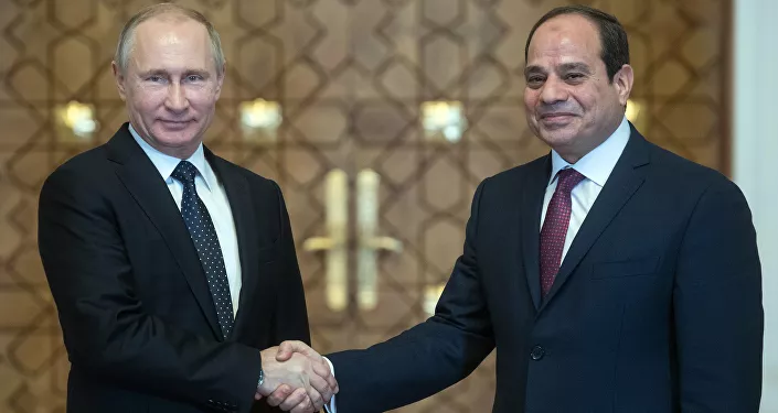 الرئيس الروسي فلاديمير بويتن والرئيس المصري عبدالفتاح السيسي في مصر، 11 ديسمبر/ كانون الأول 2017