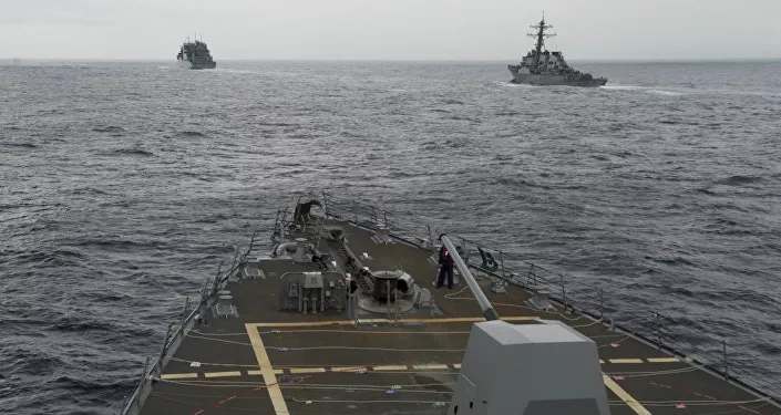 سفن حربية أمريكية في بحر الصين الجنوبي