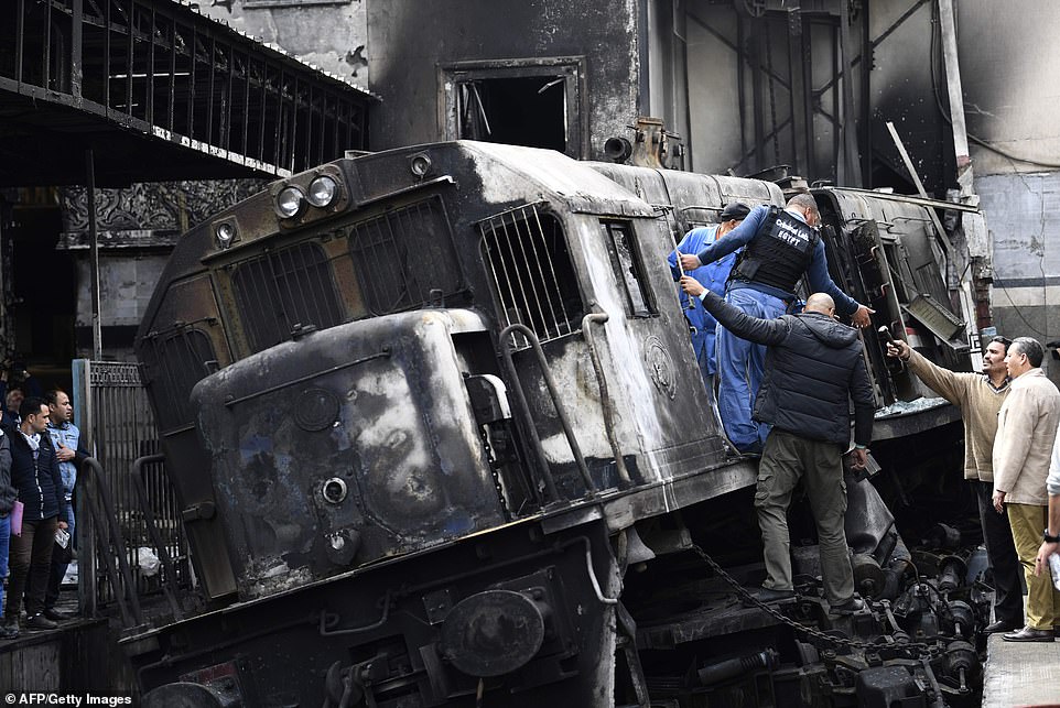 At least 25 people are dead and more than 40 wounded after a train coming into Ramses station in Cairo, Egypt, crashed into a concrete barrier and exploded