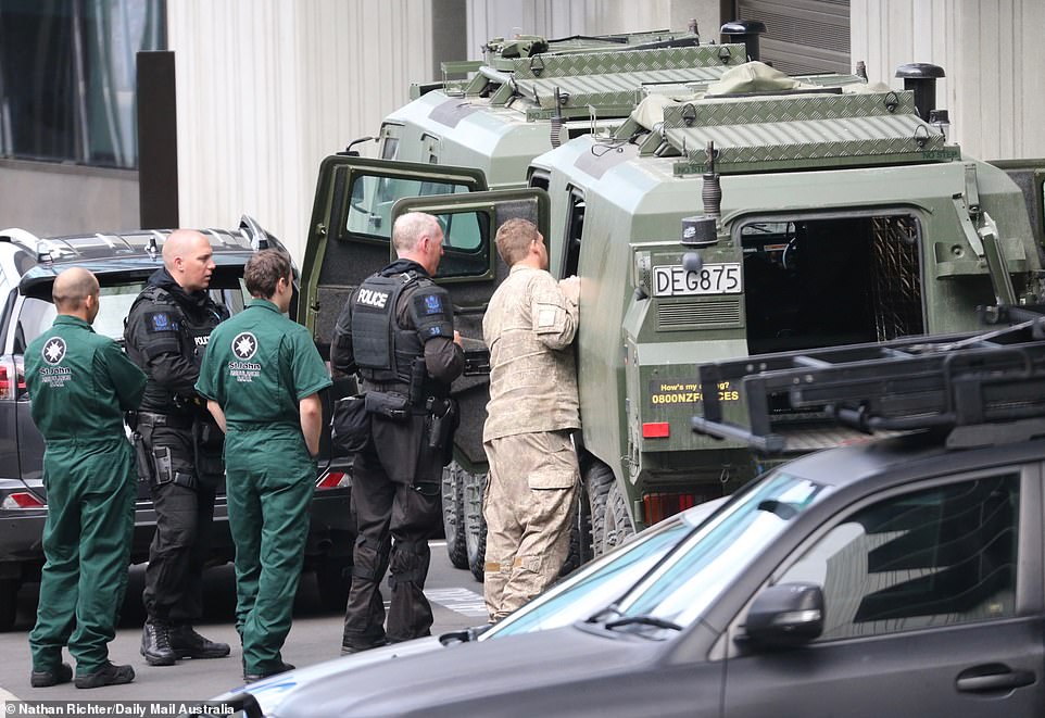 With hundreds of people gathering at Christchurch District Court, a heavy police presence was required - including armoured vehicles