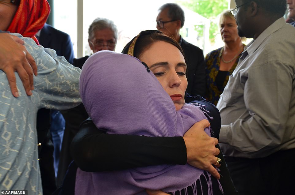 Jacinda Arden (pictured) met with members of the Muslim community following the horrific attack on Friday