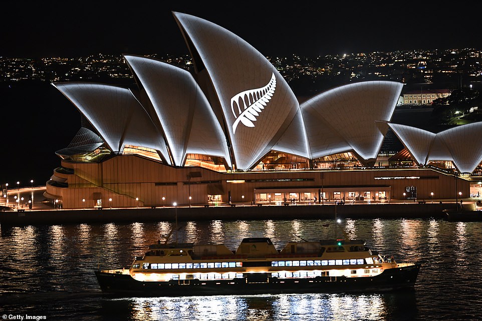 Standing in solidarity with Muslim communities world-wide, The Sydney Opera House was lit up with a silver fern of New Zealand on Saturday night