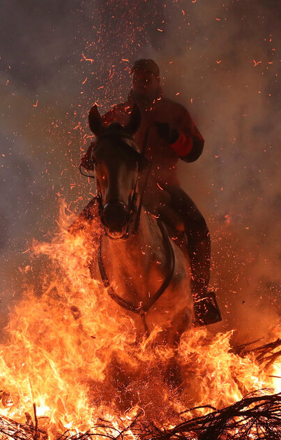 مهرجان قفز الجياد وسط النيران بإسبانيا (3)
