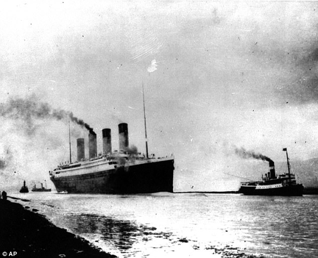 Pictured: The Titanic departs Southampton, England on its maiden Atlantic voyage