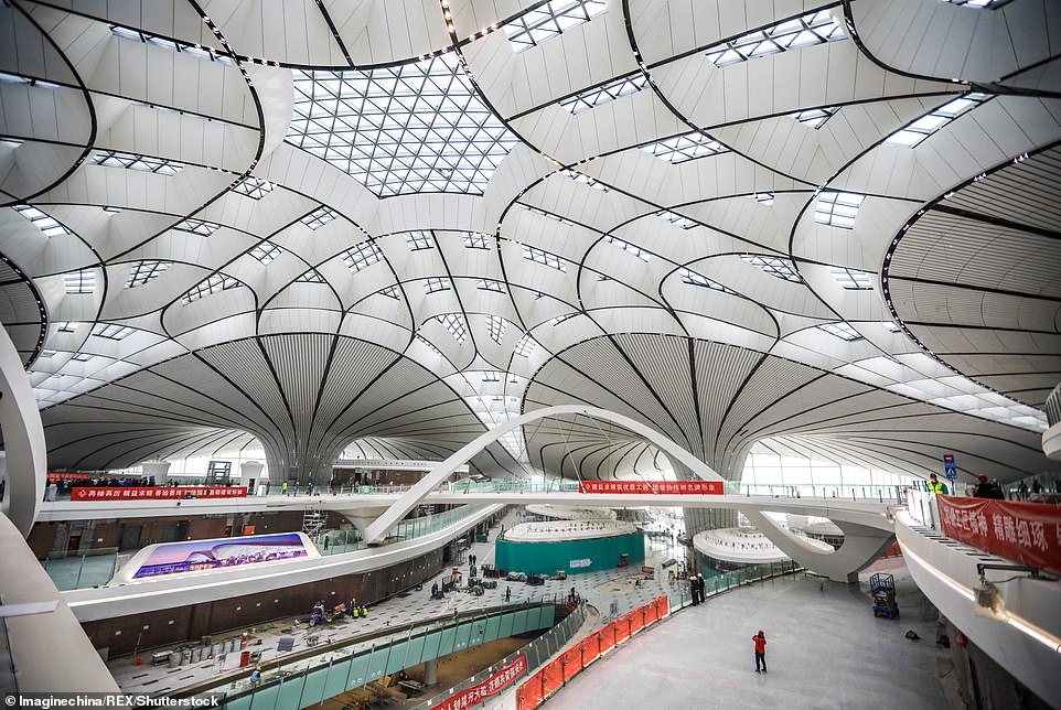 With an expected passenger volume of 100 million a year in the long run, Beijing Daxing International Airport will be one of the world's busiest airport. The airport's six-wing terminal building is designed by late British-Iraqi architect Zaha Hadid