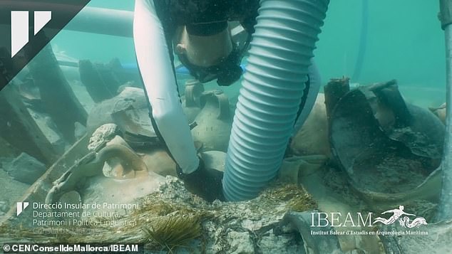 The merchant ship is thought to have been carrying its wares between Mallorca and the Spanish mainland. Experts think that the Roman vessel sank around 1,700 years ago — although likely not as a result of a storm, given the excellent preservation of its fragile cargo