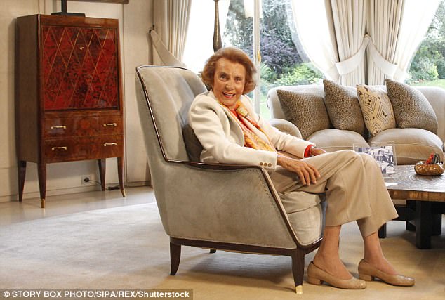 French heiress and businesswoman, Liliane Bettencourt, who was one of the principal shareholders of L'Oreal and one of the wealthiest people in the world sits at home