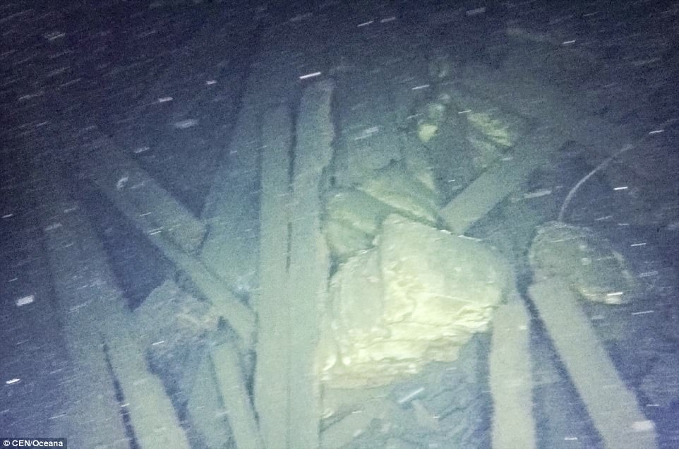 Pictured are remains of the deck
