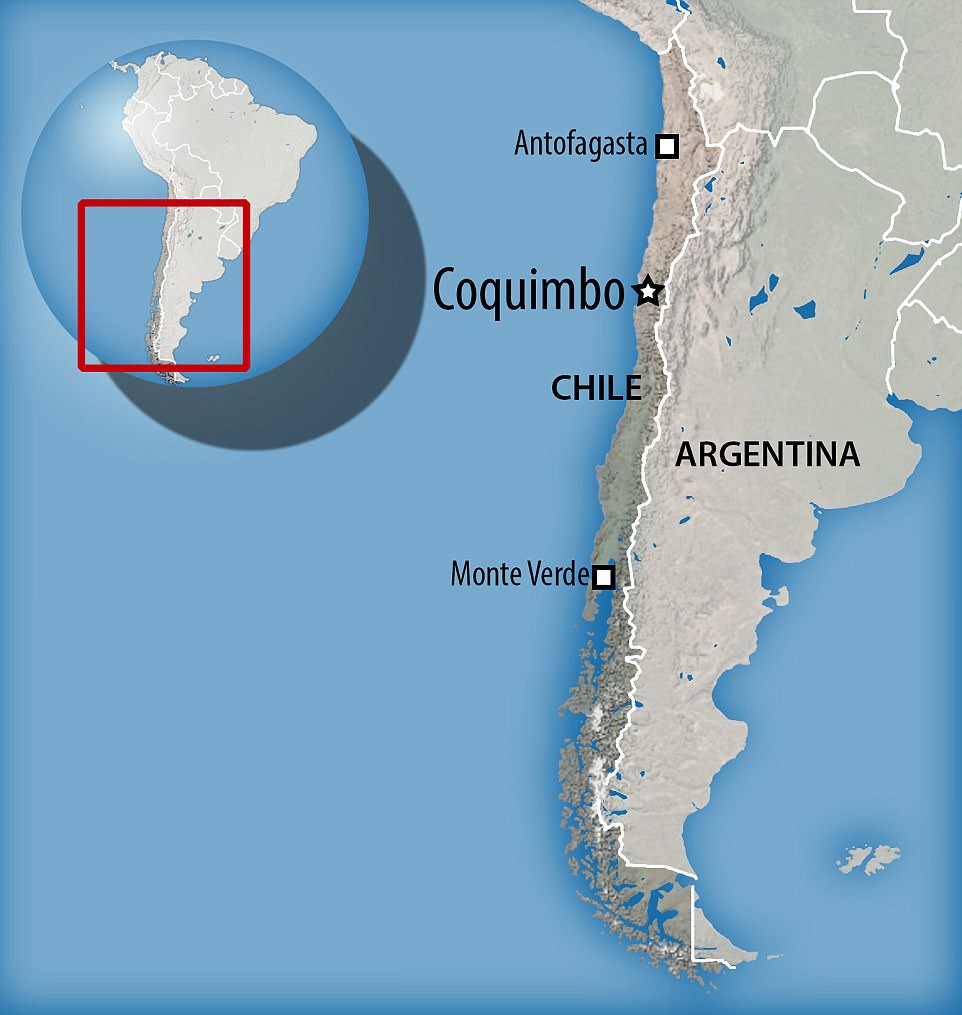 The remains were discovered by the researchers off the port of Coquimbo, in Elqui Province, in northern Chile