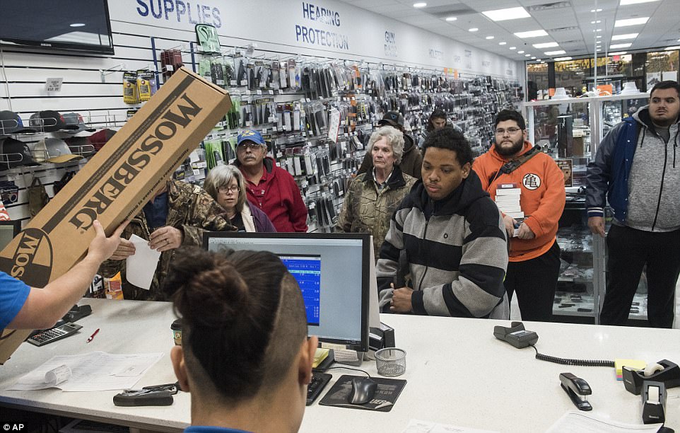 TEXAS: Gun stores enjoyed the sales too. There were lines of people waiting to pay for their weapons and accessories at this Superior Firearms in Tyler 