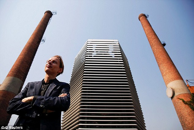 Dutch artist Daan Roosegaarde designed the 'smog free tower' to fine smog in the capital city