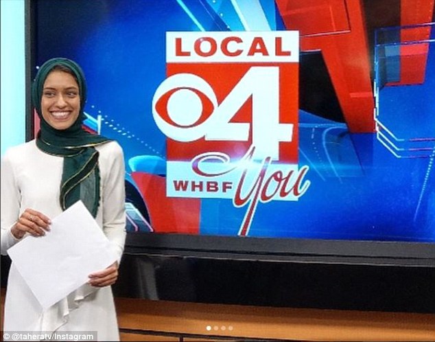 Making history: Tahera Rahman, 27, has become the first American TV reporter to work in front of the camera while wearing a hijab full-time