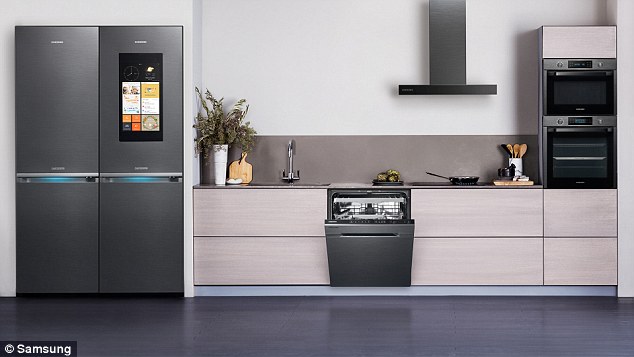 Samsung are developing an interactive kitchen that includes a fridge, oven and TV. All can be controlled by a smartphone app and are designed to work with each other to create a 'smart home'