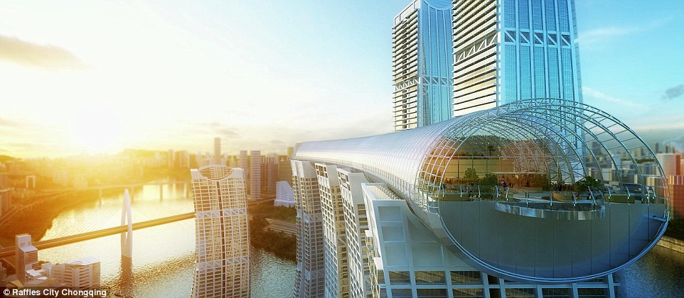 Would you dare to stand on it? The rooftop corridor will have a glass-bottomed outdoor observation deck on either end