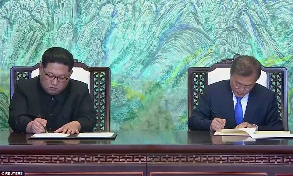 A joint statement issued by Kim Jong Un and Moon Jae-in after the summit said the two had confirmed their goal of achieving "a nuclear-free Korean peninsula through complete denuclearisation"