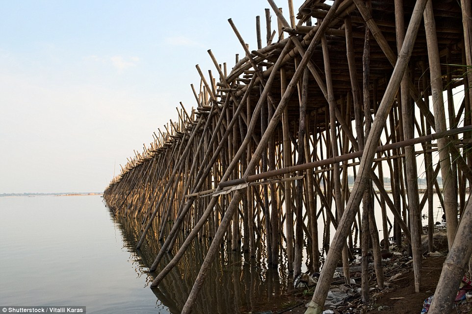 The building of the bamboo bridge has taken place annually for decades and was only missed  during the civil war
