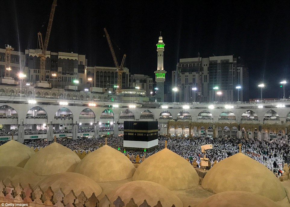 Stunning photographs of the display show a mass of white at the Masjid al-Haram (Grand Mosque), where thousands of pilgrims have already arrived to pray