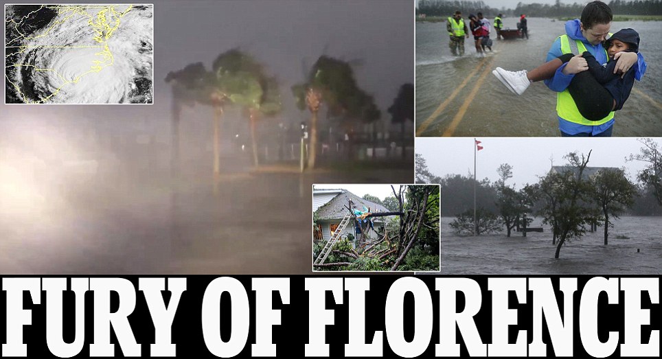 Hurricane Florence hits land as center of it reaches North Carolina
