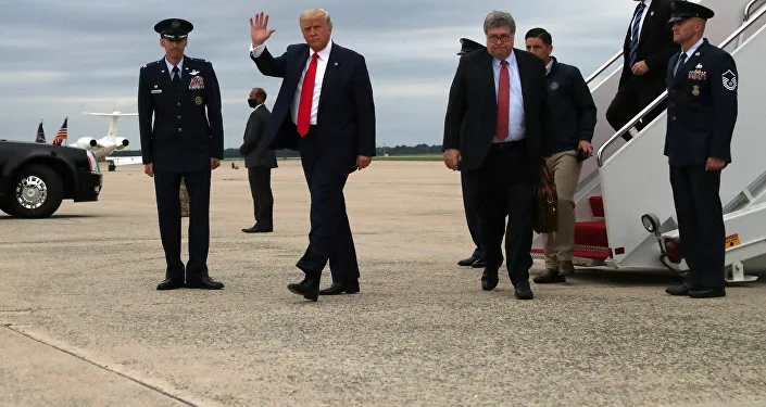 الرئيس الأمريكي دونالد ترامب يزور مقاطعة كينوشا، ولاية ويسكونسن، الولايات المتحدة، 1 سبتمبر 2020