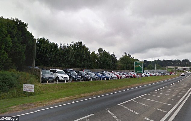 This photograph of Andrew Toms Car Sales taken last year shows the line of cars parked along the forecourt where the crash happened last night on the A390 near St Austell