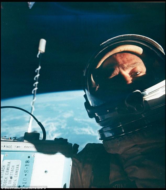 The ultimate selfie taken by Buzz Aldrin while floating above the earth 51 years ago has emerged for sale. The astronaut posed for this image, the first ever self-portrait photograph in space, during the Gemini 12 mission in November 1966