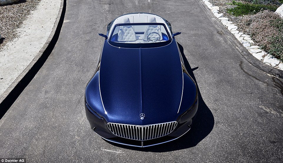 That enormous bonnet looks like it would easily contain a V12 engine, but instead the Vision Maybach 6 Cabriolet has an all-electric powertrain with two electric motors on the front axle and another two at the rear
