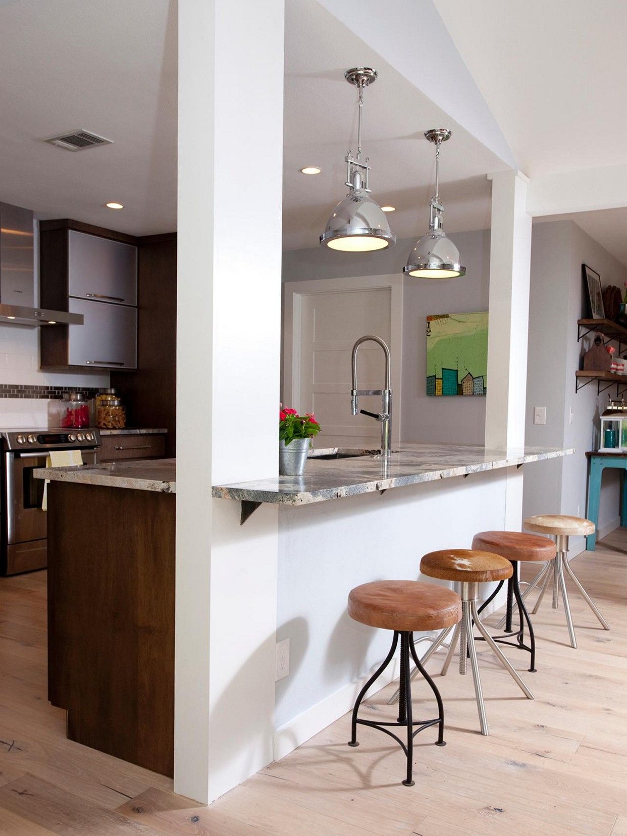 Open Concept Kitchen with Half Wall Ideas | Kitchen bar design ...