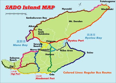 map of Sado Island Niigata