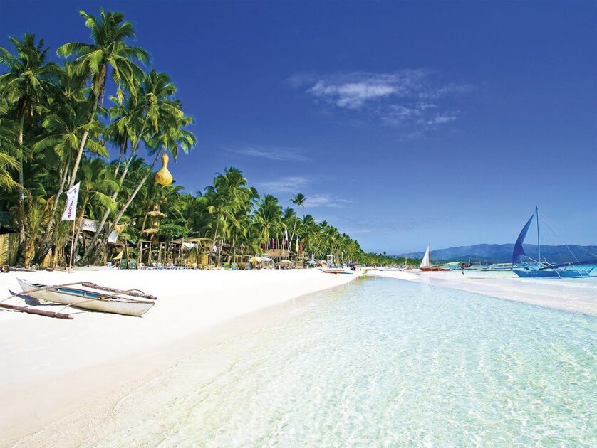 Boracay Island is located approximately 350 kilometers south of Manila