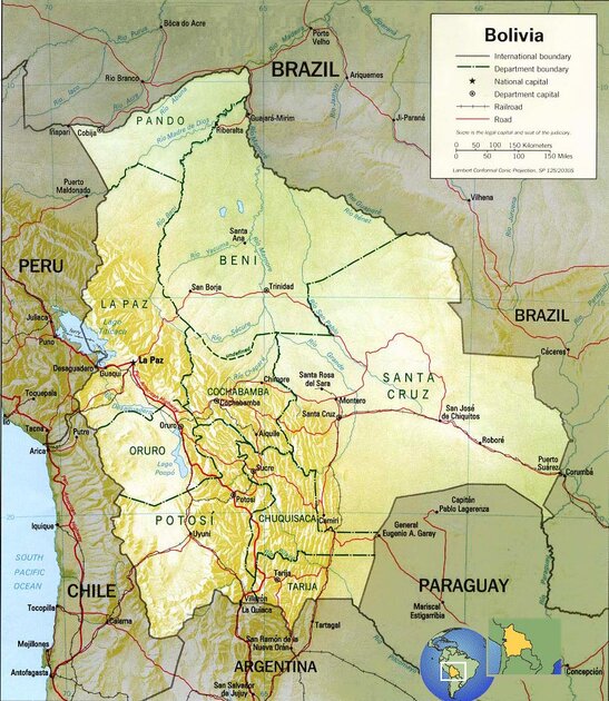 خريطة بوليفيا