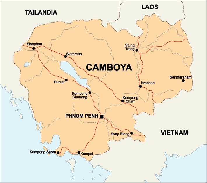 خريطة كمبوديا