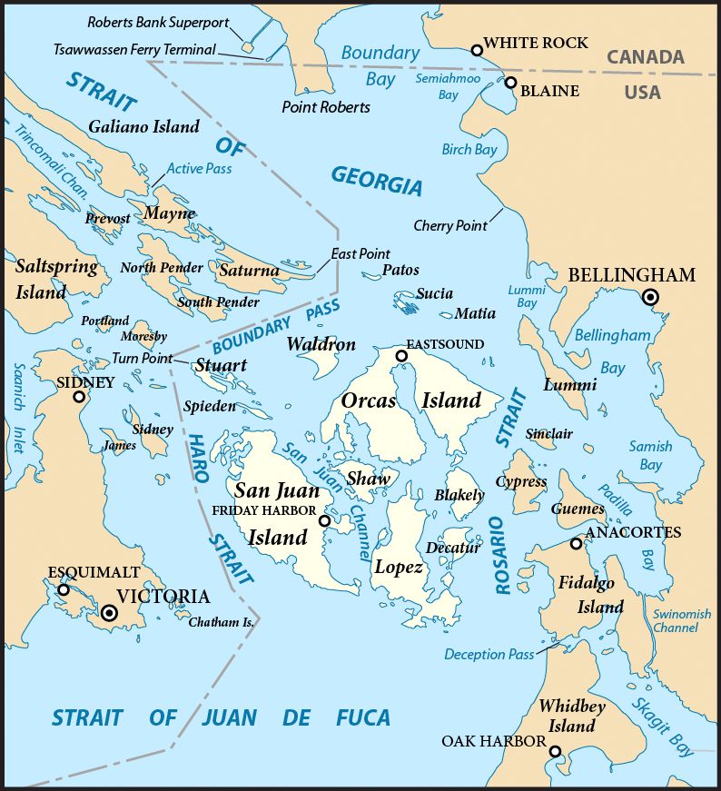 Map of San Juan Islands