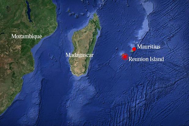 Reunion Island locator map