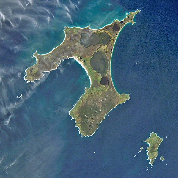 the Chatham Islands, New Zealand from the space