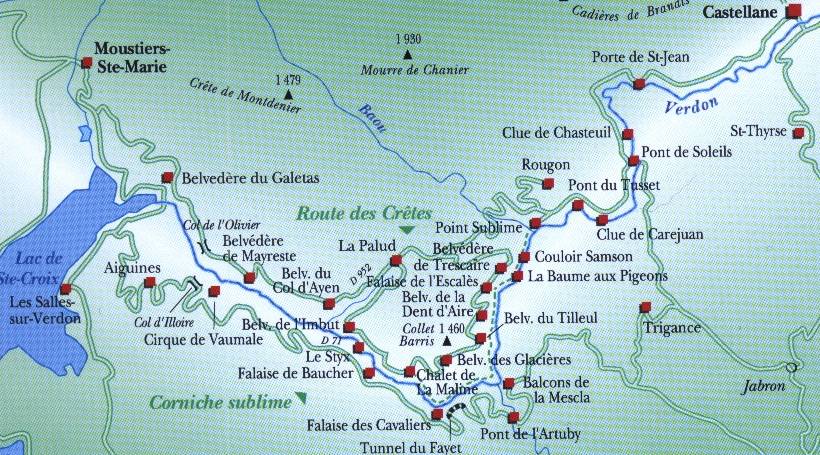 Gorges du Verdon map