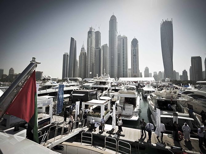 view of Dubai International Boat Show