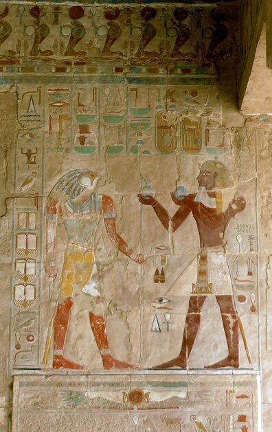 Wall painting in Mortuary Temple of Hatshepsut