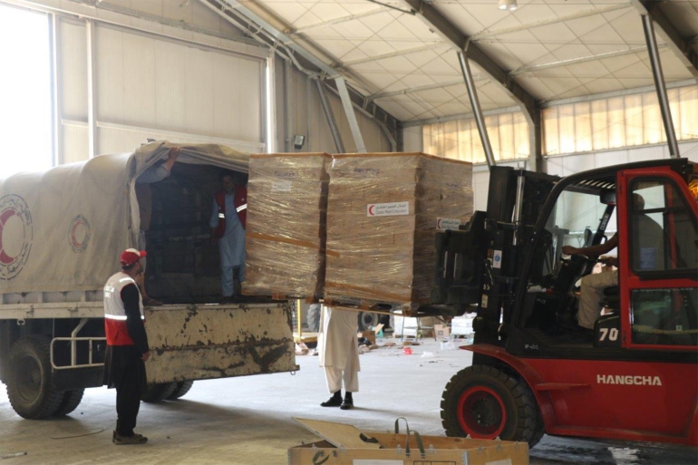 الهلال الأحمر قام بالتعاون مع الشركاء بتوزيع المساعدات - مصدر الصور الهلال الأحمر القطري