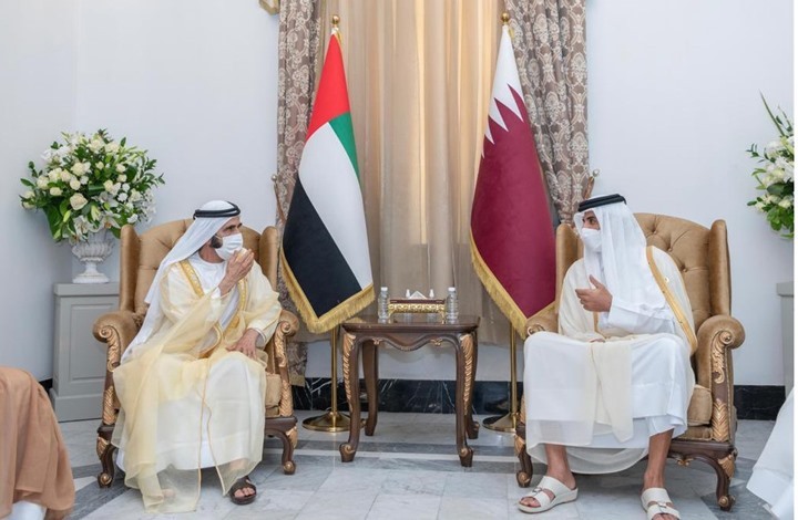 أول تعليق من حاكم دبي بعد لقائه أمير قطر في بغداد (صور)