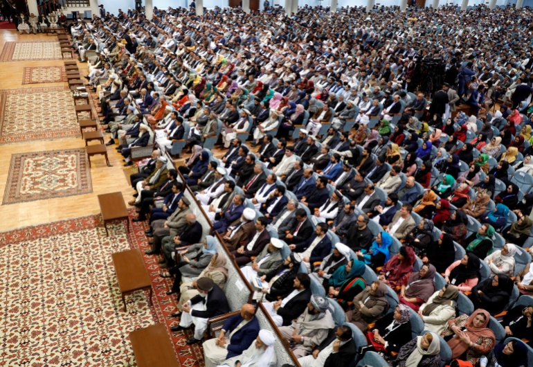 Afghans attend a consultative grand assembly, known as Loya Jirga, in Kabul, Afghanistan April 29, 2019. REUTERS/Omar Sobhani
