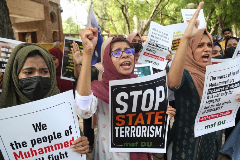 Muslim Students Protest in New Delhi