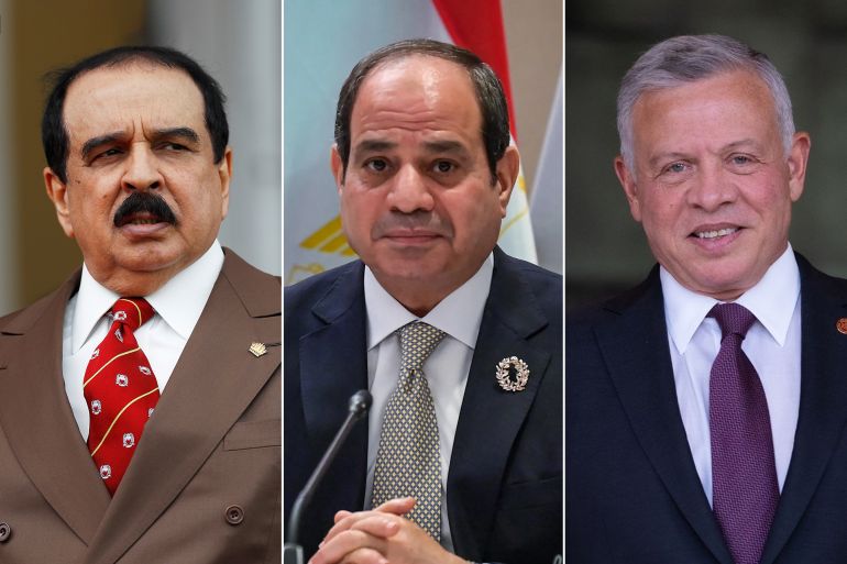 كومبو للرئيس المصري وملك الأردن وملك البحرين