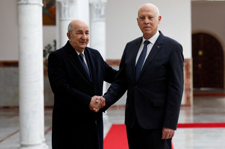 Algerian President Tebboune meets with Tunisian President Saied in Tunis