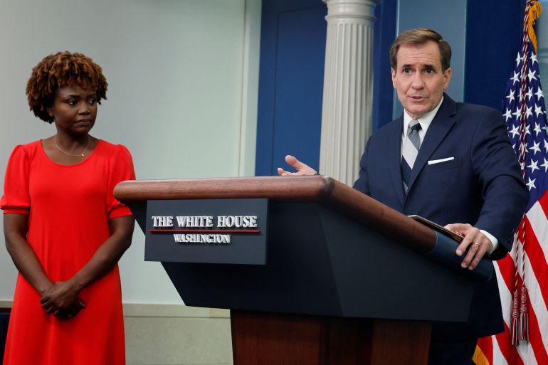 White House Press Secretary Karine Jean-Pierre holds the daily press briefing at the White House in Washington